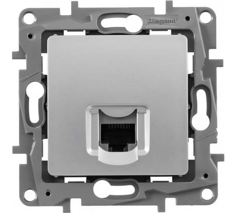 Розетка Legrand компьютерная RJ45 категория 5e UTP Legrand Etika алюминий 672441