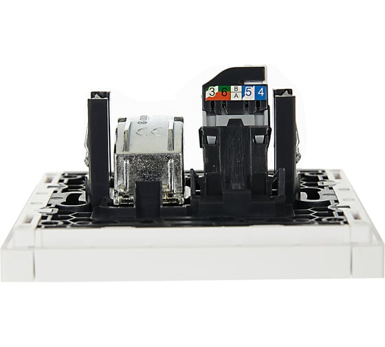 Двойная розетка TV+RJ45 IEK FORTEPIANO категория 5E FP236 белый FP-AK20-1-K01