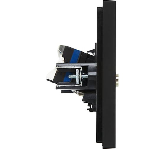 Двойная розетка TV+RJ45 IEK FORTEPIANO категория 6 FP137 черный FP-AK20-2-K02