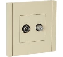 Двойная розетка TV+SAT IEK FORTEPIANO FP438 ваниль FP-AF20-O-K10