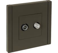 Двойная розетка TV+SAT IEK FORTEPIANO FP338 серый FP-AF20-O-K03