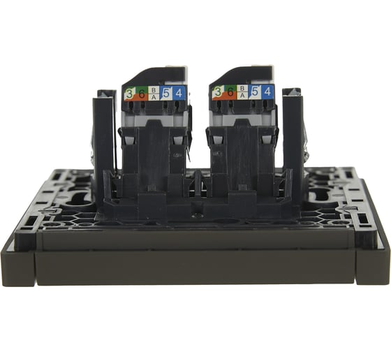 Розетка компьютерная 2-местная IEK FORTEPIANO RJ45 категория 5E FP333 серый FP-K20-1-K03