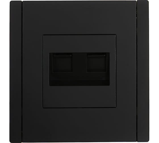 Розетка компьютерная 2-местная IEK FORTEPIANO RJ45 категория 5E FP133 черный FP-K20-1-K02