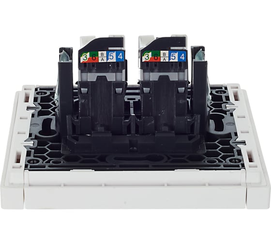 Розетка компьютерная 2-местная IEK FORTEPIANO RJ45 категория 5E FP233 белый FP-K20-1-K01