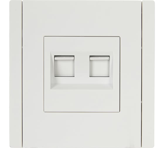 Розетка компьютерная 2-местная IEK FORTEPIANO RJ45 категория 5E FP233 белый FP-K20-1-K01
