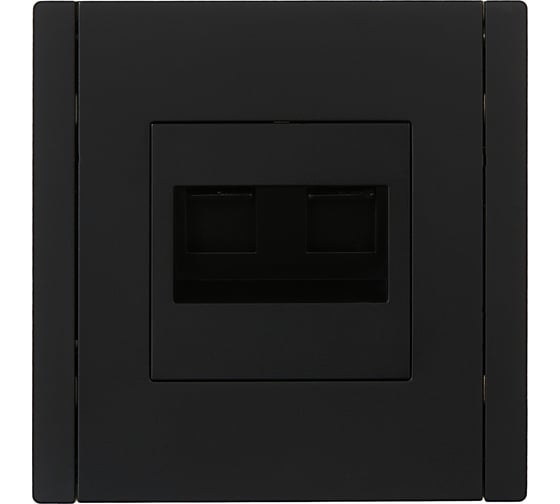 Розетка компьютерная 2-местная IEK FORTEPIANO RJ45 категория 6 FP134 черный FP-K20-2-K02