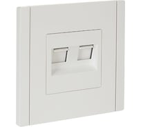 Розетка компьютерная 2-местная IEK FORTEPIANO RJ45 категория 6 FP234 белый FP-K20-2-K01
