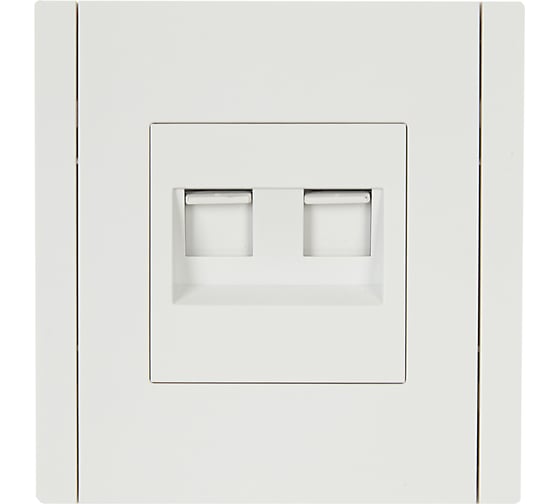 Розетка компьютерная 2-местная IEK FORTEPIANO RJ45 категория 6 FP234 белый FP-K20-2-K01