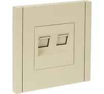 Розетка компьютерная 2-местная IEK FORTEPIANO RJ45 категория 6 FP434 ваниль FP-K20-2-K10