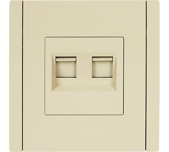 Розетка компьютерная 2-местная IEK FORTEPIANO RJ45 категория 6 FP434 ваниль FP-K20-2-K10