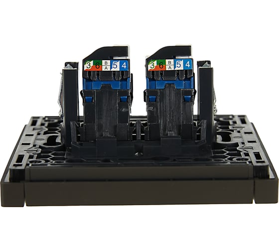 Розетка компьютерная 2-местная IEK FORTEPIANO RJ45 категория 6 FP334 серый FP-K20-2-K03