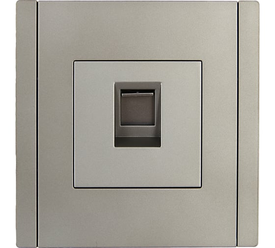 Розетка компьютерная IEK FORTEPIANO RJ45 категория 6 FP531 сталь FP-K10-2-K46