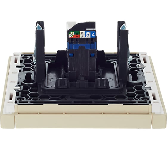Розетка компьютерная IEK FORTEPIANO RJ45 категория 6 FP431 ваниль FP-K10-2-K10