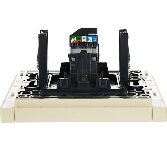 Розетка компьютерная IEK FORTEPIANO RJ45 категория 5E FP432 ваниль FP-K10-1-K10