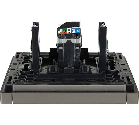 Розетка компьютерная IEK FORTEPIANO RJ45 категория 5E FP532 сталь FP-K10-1-K46