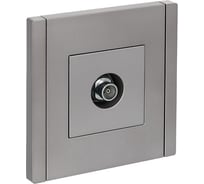 Розетка TV оконечная IEK FORTEPIANO FP528 сталь FP-A10-O-K46