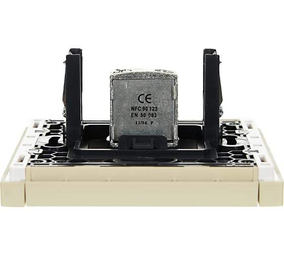 Розетка TV проходная IEK FORTEPIANO FP429 ваниль FP-A10-P-K10