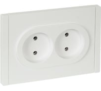 Розетка 2-местная IEK FORTEPIANO без заземления, без защитных шторок, безвинтовое крепление, 10А FP226 белый FP-R20-10-1-K01
