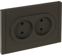 Розетка 2-местная IEK FORTEPIANO без заземления, с защитными шторками, безвинтовое крепление, 10А FP325 серый FP-R23-10-1-K03