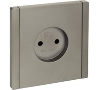 Розетка IEK FORTEPIANO без заземления, без защитных шторок, винтовое крепление, 10А FP518 сталь FP-R10-10-K46