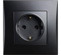Розетка Smartbuy с заземлением 16А черная "Вега" SBE-08b-16-S1-Z