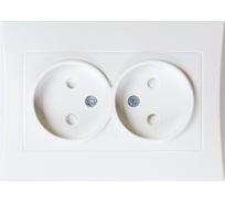 Розетка Smartbuy двойная без заземления 10A белая "Вега" SBE-08w-10-S2-N