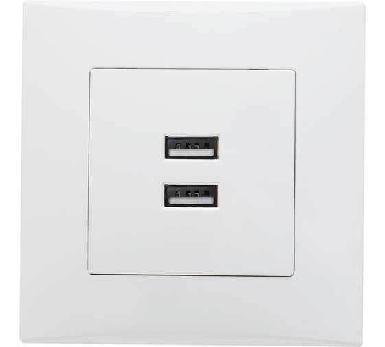 Розетка Smartbuy USB 2,1A белая "Вега" SBE-08w-16-S1-USB 1