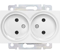 Розетка Smartbuy двойная без заземления белая "Нептун" SBE-05w-10-S2-N