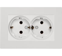 Розетка Smartbuy двойная с заземлением белая "Нептун" SBE-05w-16-S2-Z