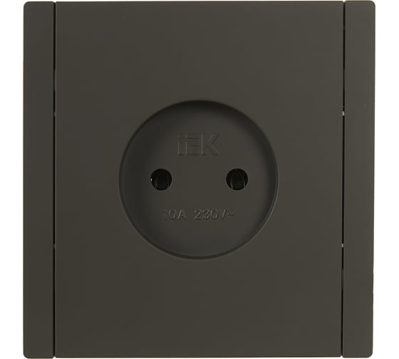 Розетка IEK FORTEPIANO без заземления, без защитных шторок, винтовое крепление, 10А FP318 серый FP-R10-10-K03