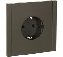 Розетка IEK FORTEPIANO с заземлением, без защитных шторок, безвинтовое крепление, 16А FP314 серый FP-R11-16-1-K03