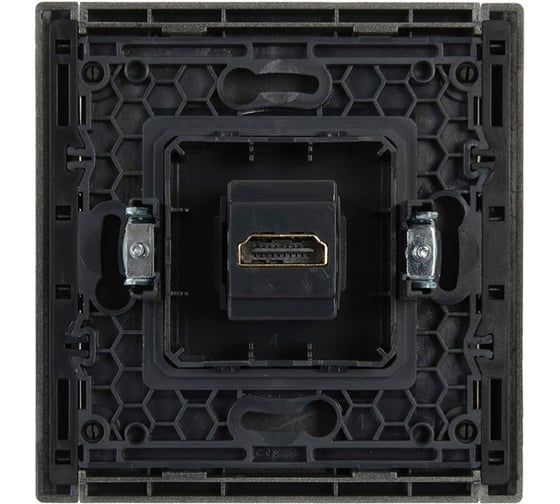 Розетка HDMI IEK FORTEPIANO FP540 сталь FP-H10-K46