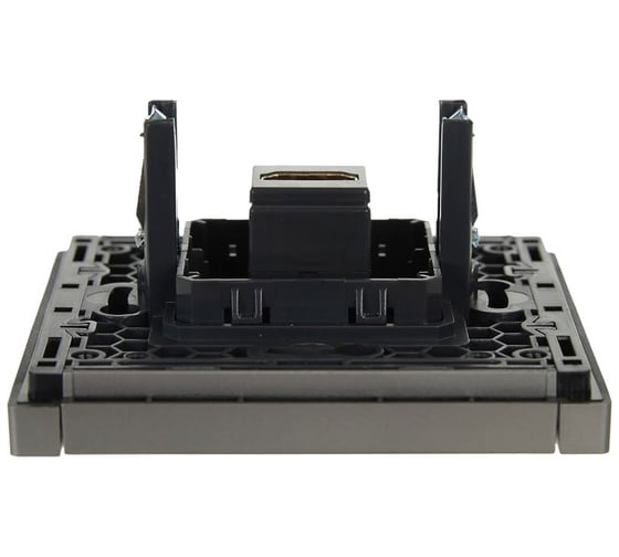 Розетка HDMI IEK FORTEPIANO FP540 сталь FP-H10-K46