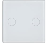 Стеклянная панель выключателя Sibling в рамку 2кл белая (47x47мм) 00-01018298