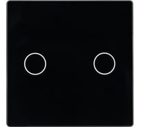 Стеклянная панель выключателя Sibling в рамку 2кл черная (47x47мм) 00-01018302