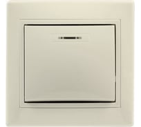 Выключатель 1-клавишный Smartbuy с индикатором 10А бежевый "Венера" SBE-01i-10-SW1-1-c