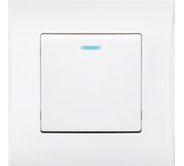 Выключатель 1-клавишный Smartbuy с индикатором 10А белый "Вега" SBE-08w-10-SW1-1