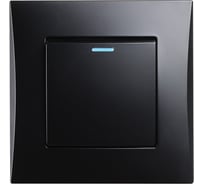 Выключатель 1-клавишный Smartbuy с индикатором 10А черный "Вега" SBE-08b-10-SW1-1