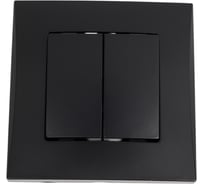 Выключатель 2-клавишный Smartbuy 10А черный "Вега" SBE-08b-10-SW2-0