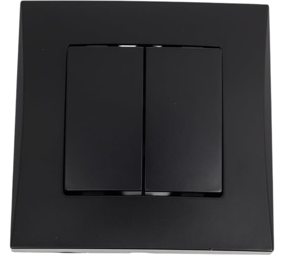 Выключатель 2-клавишный Smartbuy 10А черный "Вега" SBE-08b-10-SW2-0 1