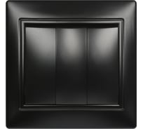 Выключатель 3-клавишный Smartbuy 10А черный "Венера" SBE-01b-10-SW3-0