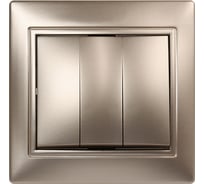 Выключатель 3-клавишный Smartbuy 10А шампань "Венера" SBE-01c-10-SW3-0