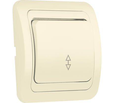 Выключатель проходной Smartbuy 1-клавишный 10А бежевый, керамика "Марс" SBE-02i-10-SW12-0-c