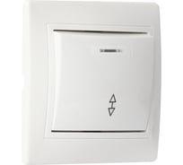 Выключатель проходной Smartbuy 1-клавишный с индикатором, керамика 10А белый "Венера" SBE-01w-10-SW12-1-c