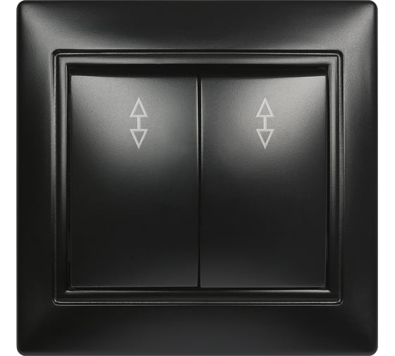 Выключатель проходной Smartbuy 2-клавишный 10А черный "Венера" SBE-01b-10-SW22-0