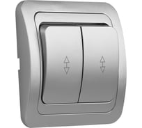 Выключатель проходной Smartbuy 2-клавишный 10А серебро "Марс" SBE-02s-10-SW22-0