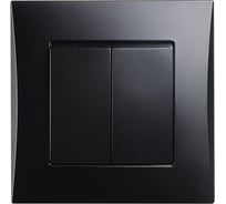 Выключатель проходной Smartbuy 2-клавишный 10А черный "Вега" SBE-08b-10-SW22-0