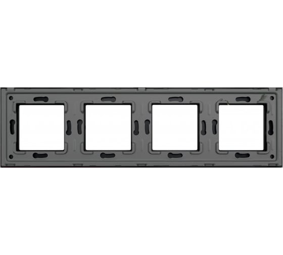 Рамка алюминиевая Sibling 4 поста черная (299x86мм) 00-01018368