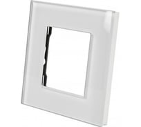 Рамка стеклянная Sibling 1 пост белая (86x86мм) 00-01018286