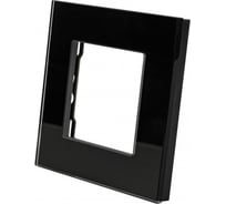 Рамка стеклянная Sibling 1 пост черная (86x86мм) 00-01018291